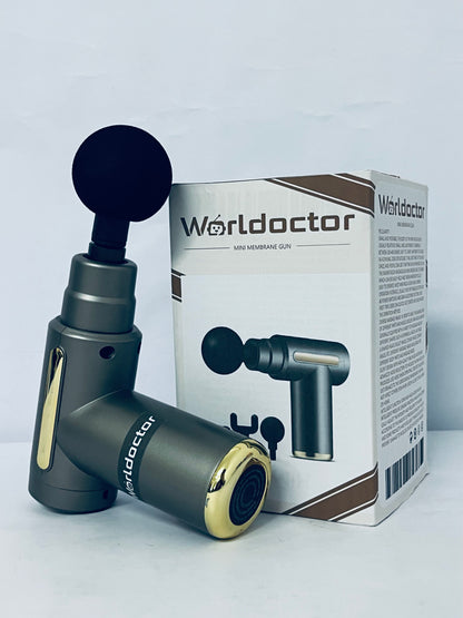 Worldoctor Massage Gun Deep Tissue, Silent Brushless Motor and Portable Massage Gun with 4 Interchangeable Heads for Deep Muscle Relief and Relaxation, Relax Gift
