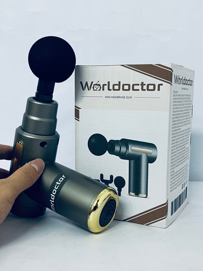 Worldoctor Massage Gun Deep Tissue, Silent Brushless Motor and Portable Massage Gun with 4 Interchangeable Heads for Deep Muscle Relief and Relaxation, Relax Gift