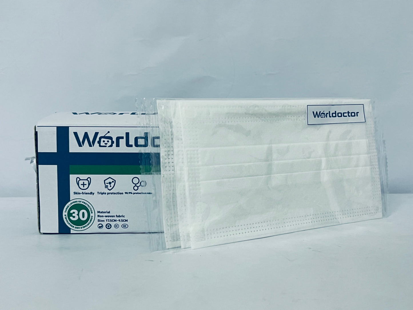 Worldoctor Disposable Face Masks Made in China, 4 Ply for Families, Students, Breathable All-Day Wear & Safety, FSA HSA Eligible, ASTM Level 3 Medical Grade, 50 Pack, White