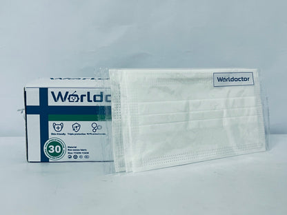 Worldoctor Disposable Face Masks Made in China, 4 Ply for Families, Students, Breathable All-Day Wear & Safety, FSA HSA Eligible, ASTM Level 3 Medical Grade, 50 Pack, White