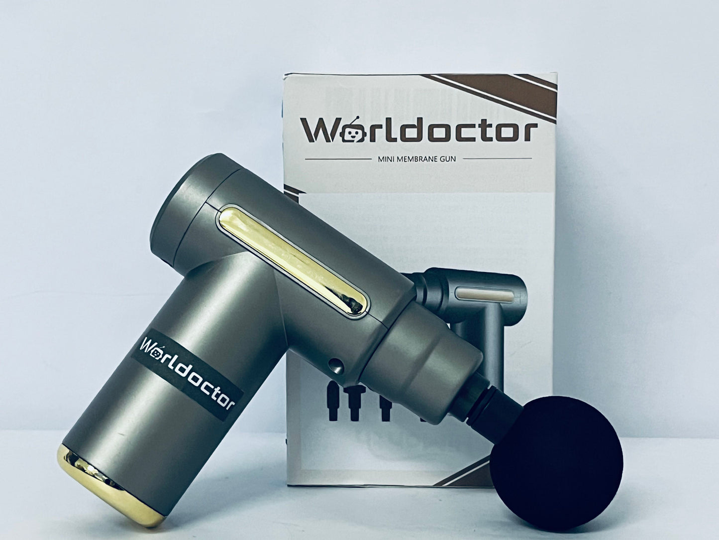 Worldoctor Massage Gun Deep Tissue, Silent Brushless Motor and Portable Massage Gun with 4 Interchangeable Heads for Deep Muscle Relief and Relaxation, Relax Gift