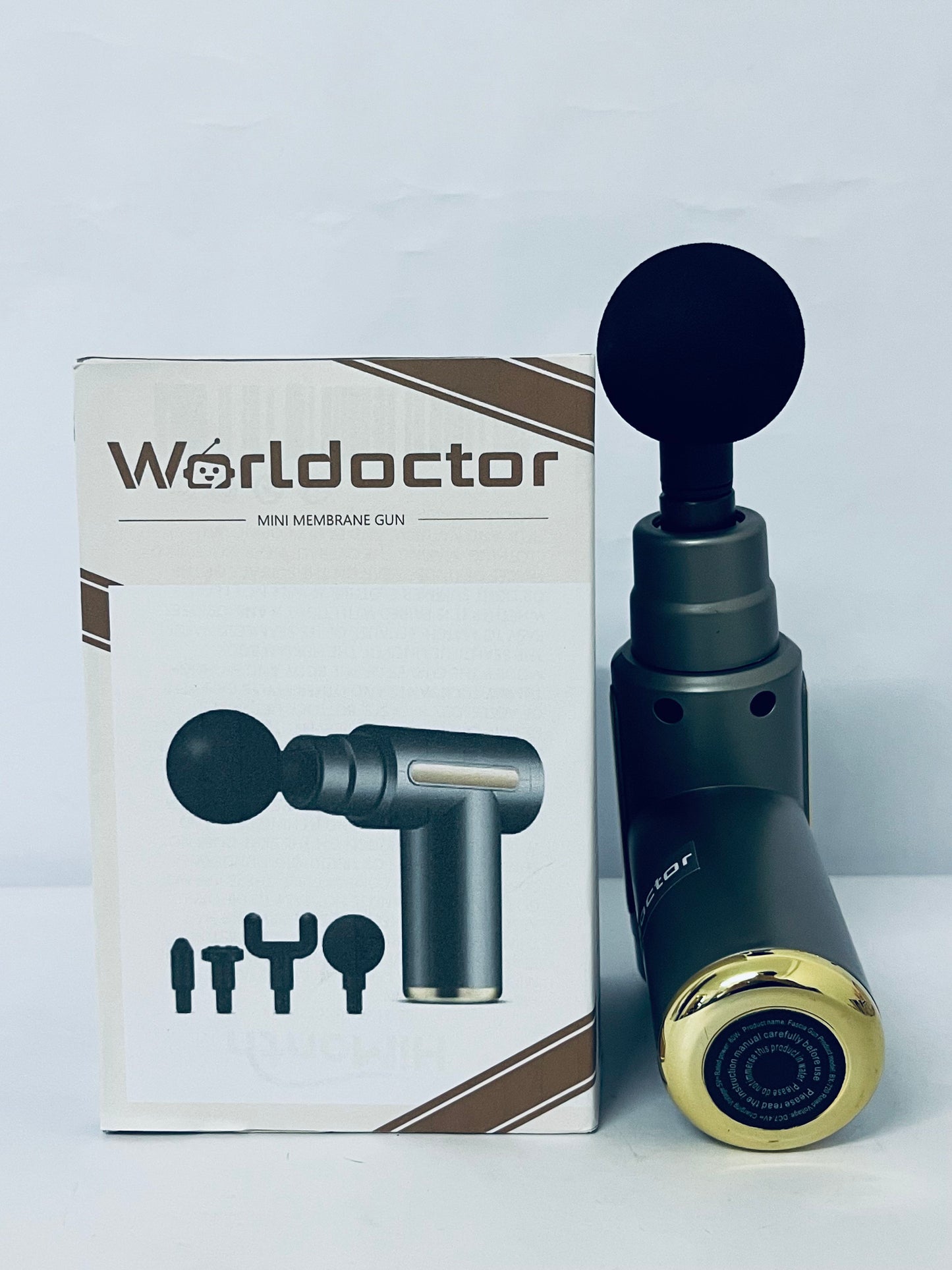 Worldoctor Massage Gun Deep Tissue, Silent Brushless Motor and Portable Massage Gun with 4 Interchangeable Heads for Deep Muscle Relief and Relaxation, Relax Gift