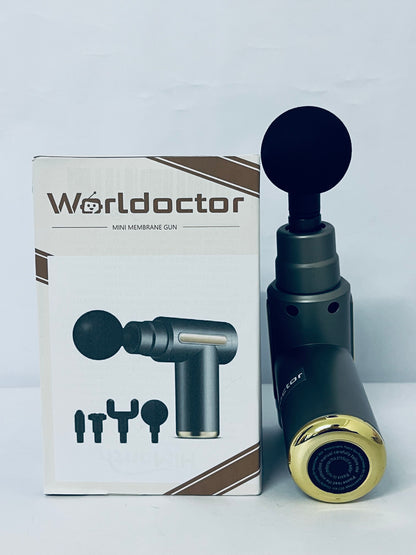 Worldoctor Massage Gun Deep Tissue, Silent Brushless Motor and Portable Massage Gun with 4 Interchangeable Heads for Deep Muscle Relief and Relaxation, Relax Gift