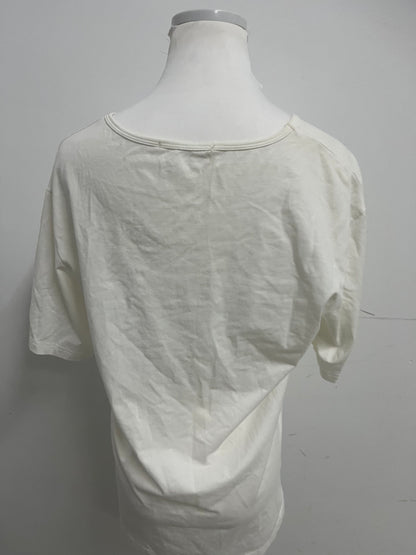 Wornew Cream White V-Neck Short Sleeve T-Shirt A Comfortable & Versatile Essential for Daily Wear