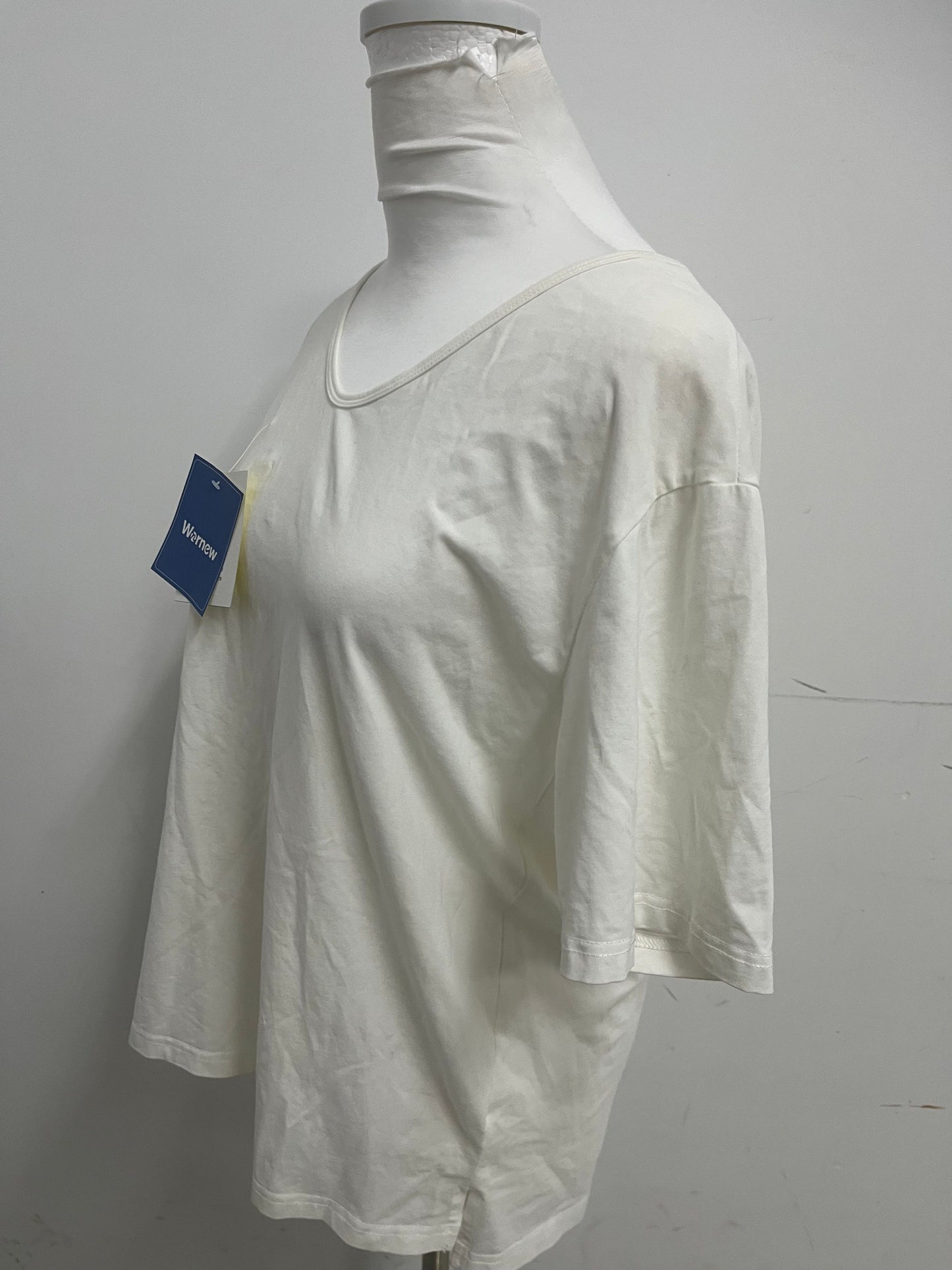 Wornew Cream White V-Neck Short Sleeve T-Shirt A Comfortable & Versatile Essential for Daily Wear