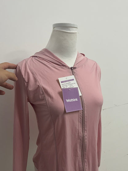 Wothink UPF 50+  Pink Sun Protection Athletic Top - Full-Zip Long-Sleeve