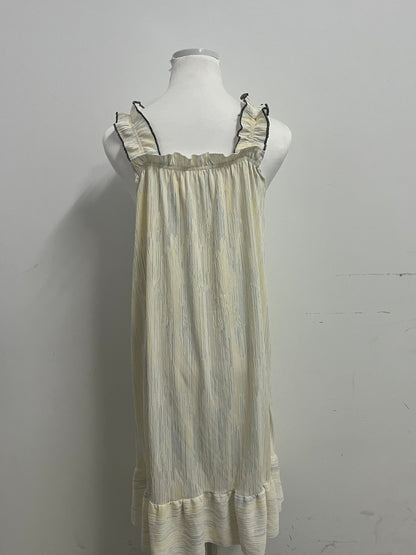 Wothink  Sleepwear  Pale Yellow - Square Neck Camisole with Ruffled Straps