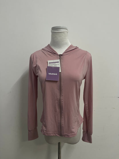 Wothink UPF 50+  Pink Sun Protection Athletic Top - Full-Zip Long-Sleeve