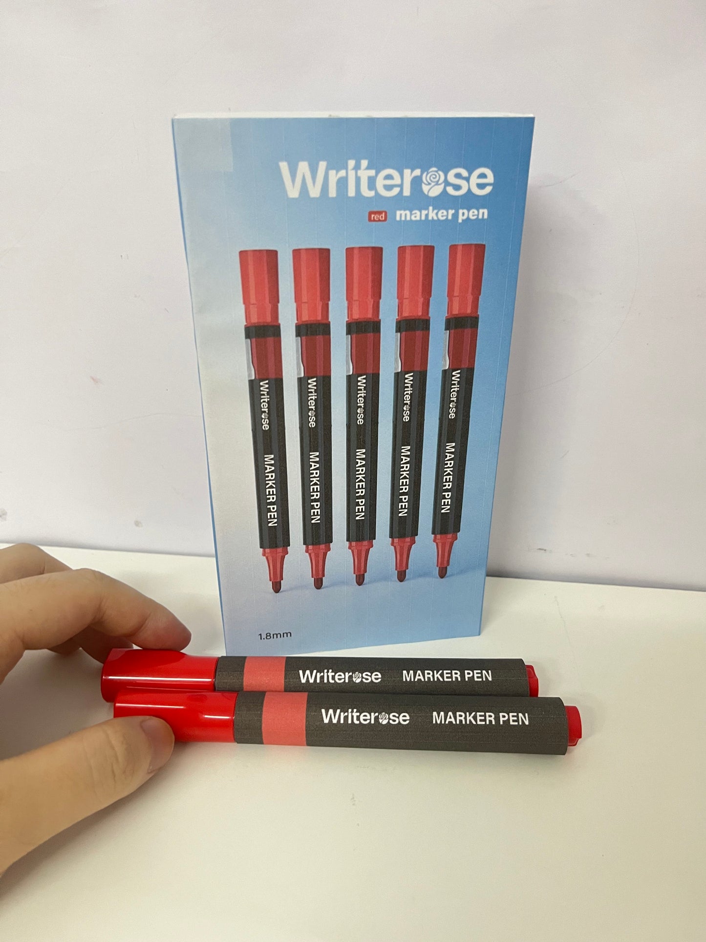 [Writerose Marker pens]——Red Marker Pen - 1.8mm Large-Capacity Oil-Based Marker