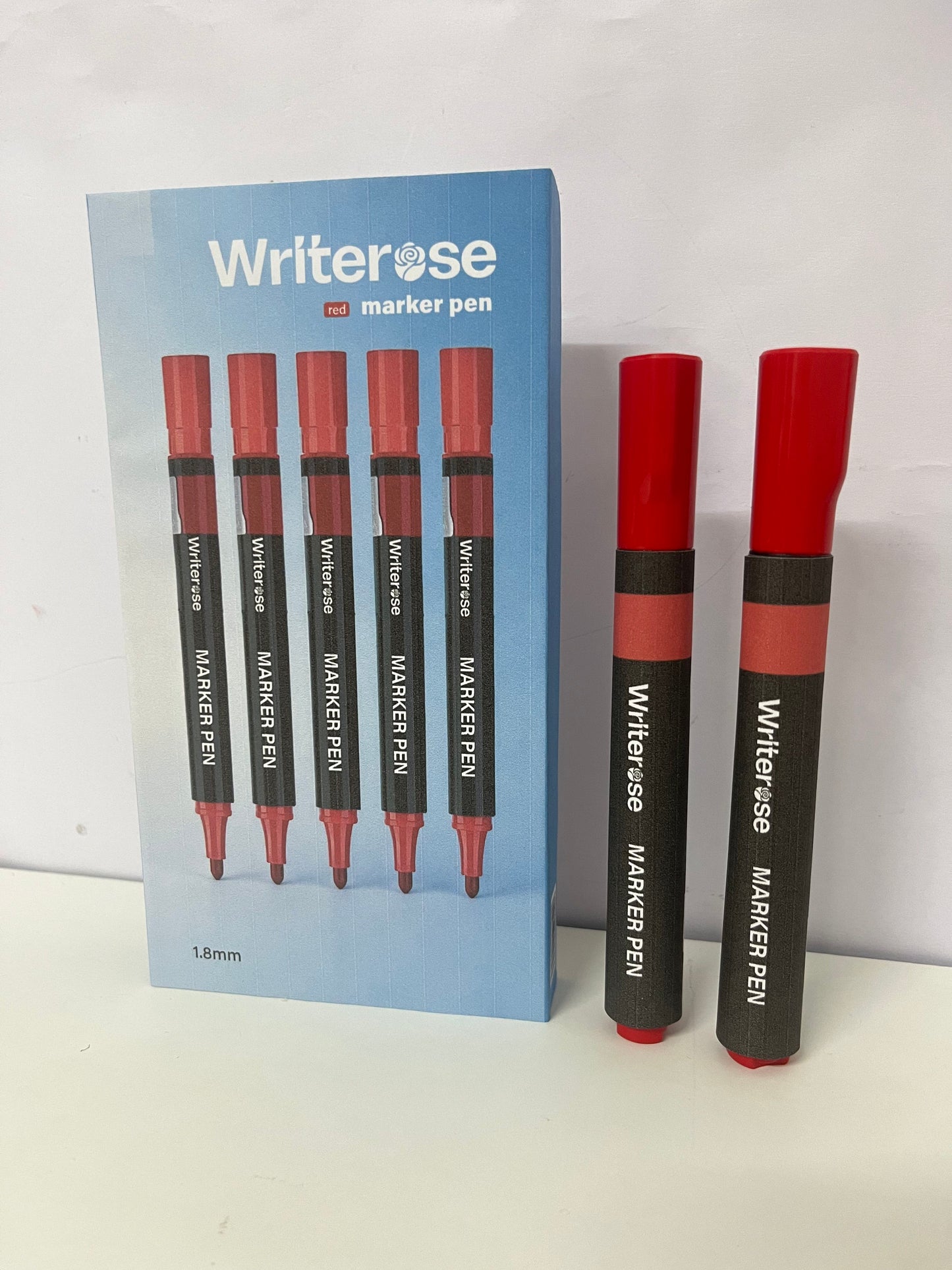 [Writerose Marker pens]——Red Marker Pen - 1.8mm Large-Capacity Oil-Based Marker