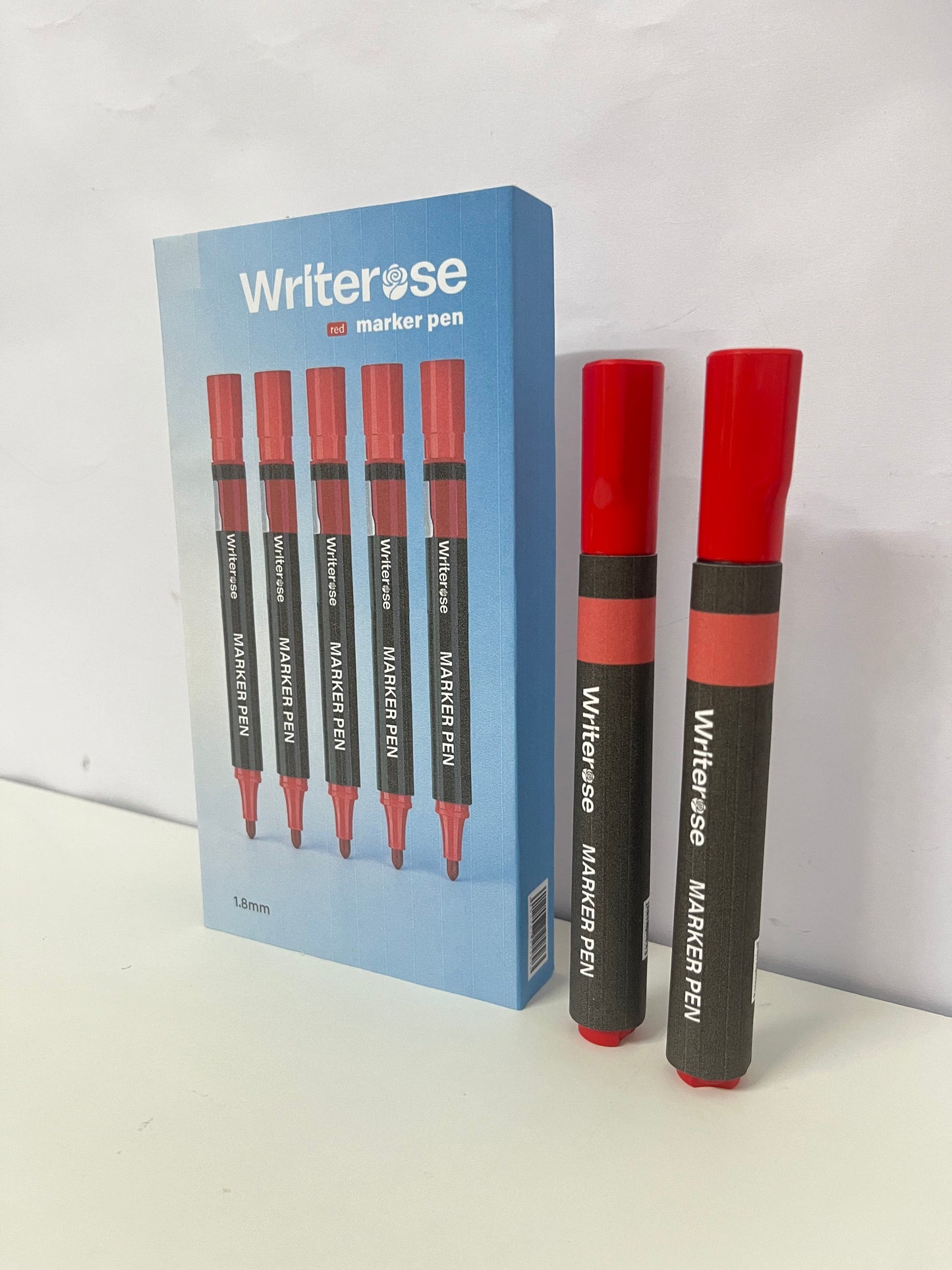 [Writerose Marker pens]——Red Marker Pen - 1.8mm Large-Capacity Oil-Based Marker