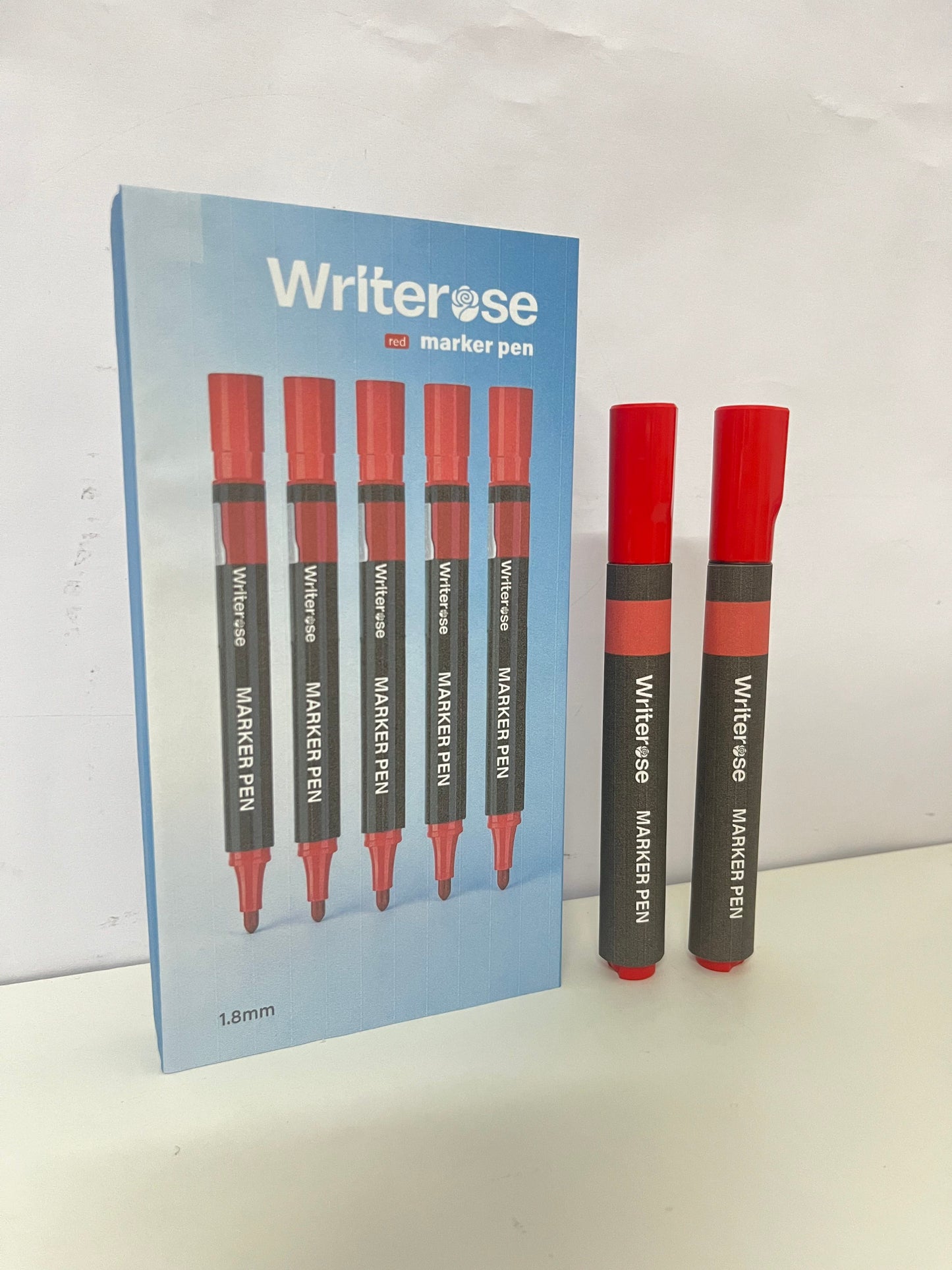 [Writerose Marker pens]——Red Marker Pen - 1.8mm Large-Capacity Oil-Based Marker