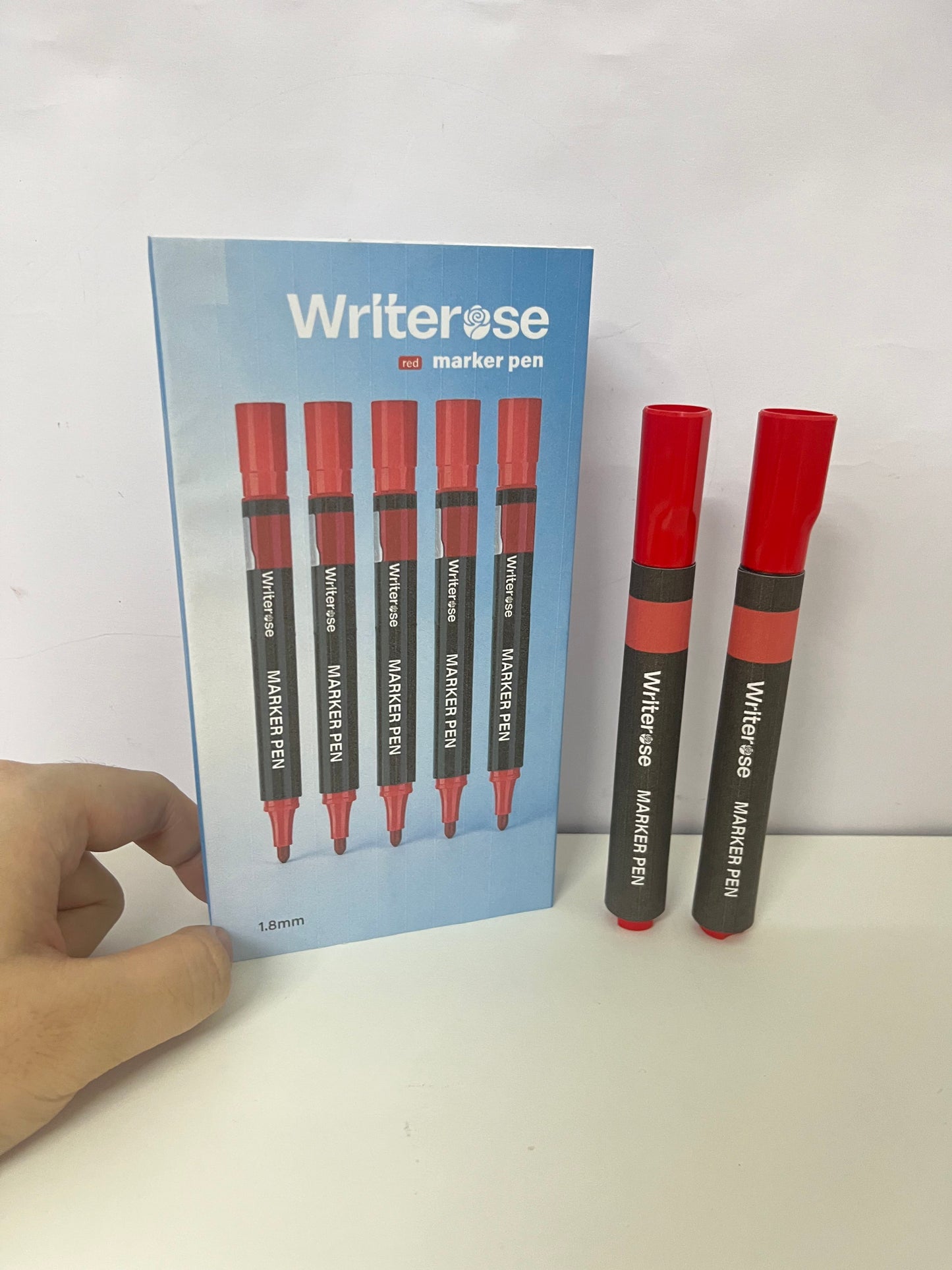 [Writerose Marker pens]——Red Marker Pen - 1.8mm Large-Capacity Oil-Based Marker
