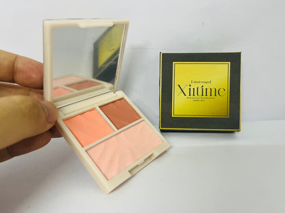 Xiitime Blusher Palette - Afternoon Tea_Warm FLavor | Soft Pink, Peach, Lavender, 3 Shades Palette, Matte Powder, Face & Cheeks, For All Skin Tones, Powdery Finish, Lightweight Formula