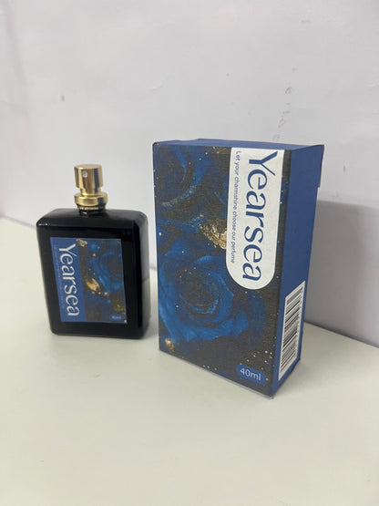 Yearsea Eau de Parfume – 40ml Black Glass Bottle with Blue Rose Artistic Print, Long-Lasting Luxury Fragrance