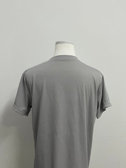 Yesilk Silk-Blend Striped Crew Neck Short-Sleeve T-Shirt