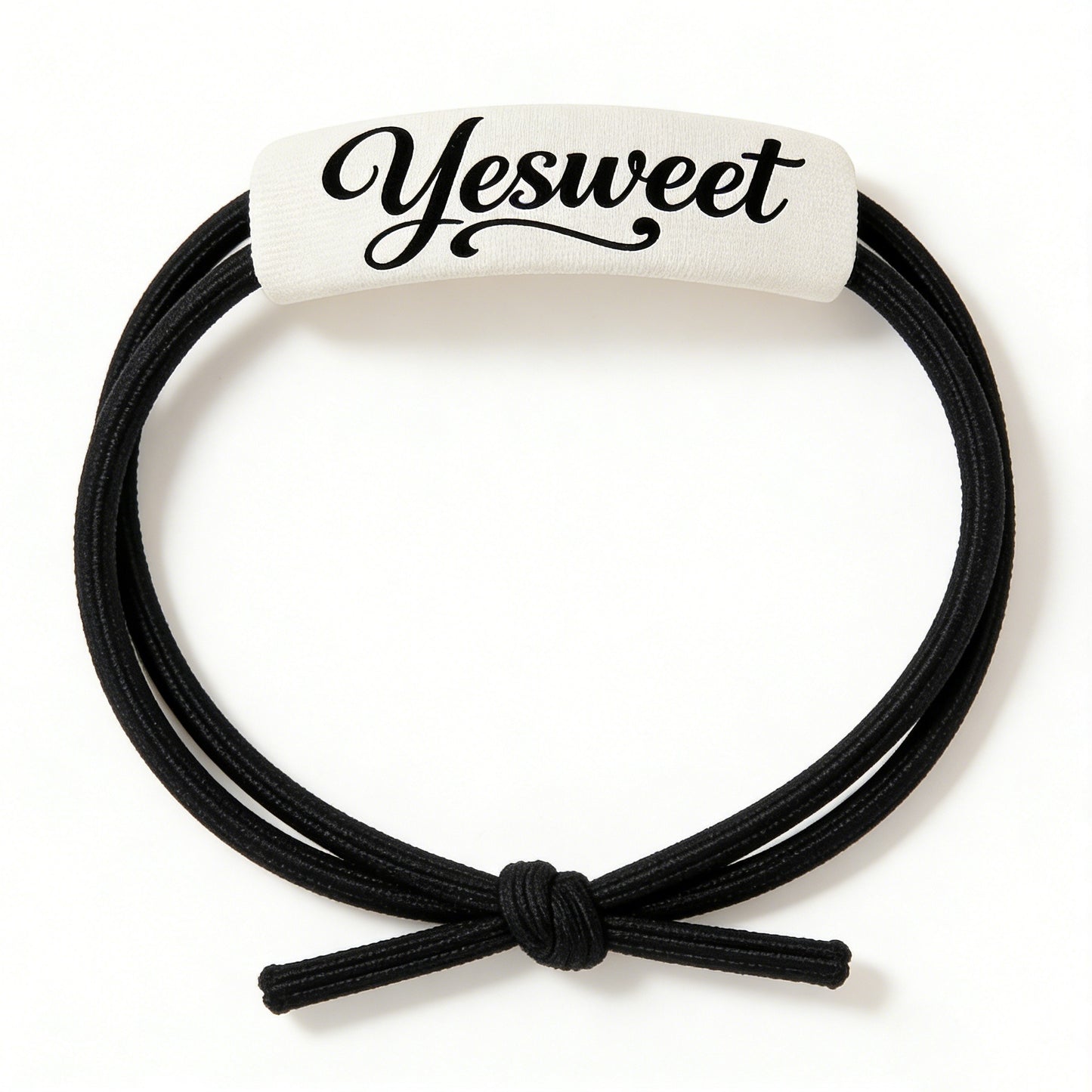 Yesweet Black & White Adjustable Hair Scrunchies, Stylish Letter Decorative Hair Ties, High Elasticity No Damage Hair Bands for Daily Wear & Hairs