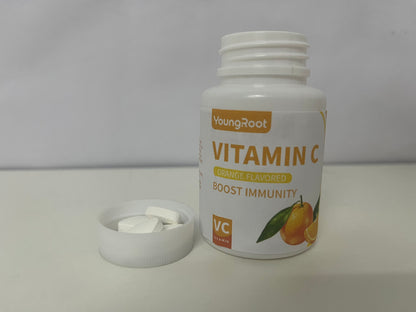 YoungRoot Orange Flavored Vitamin C Tablets Powerful Antioxidant