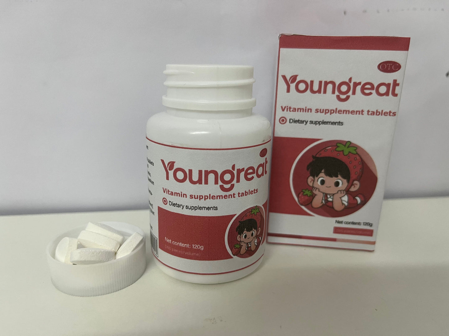 Youngreat Kids’ Vitamin Supplement Tablets 120g Strawberry Flavor A Fun Health Item for Daily Nutritional Support