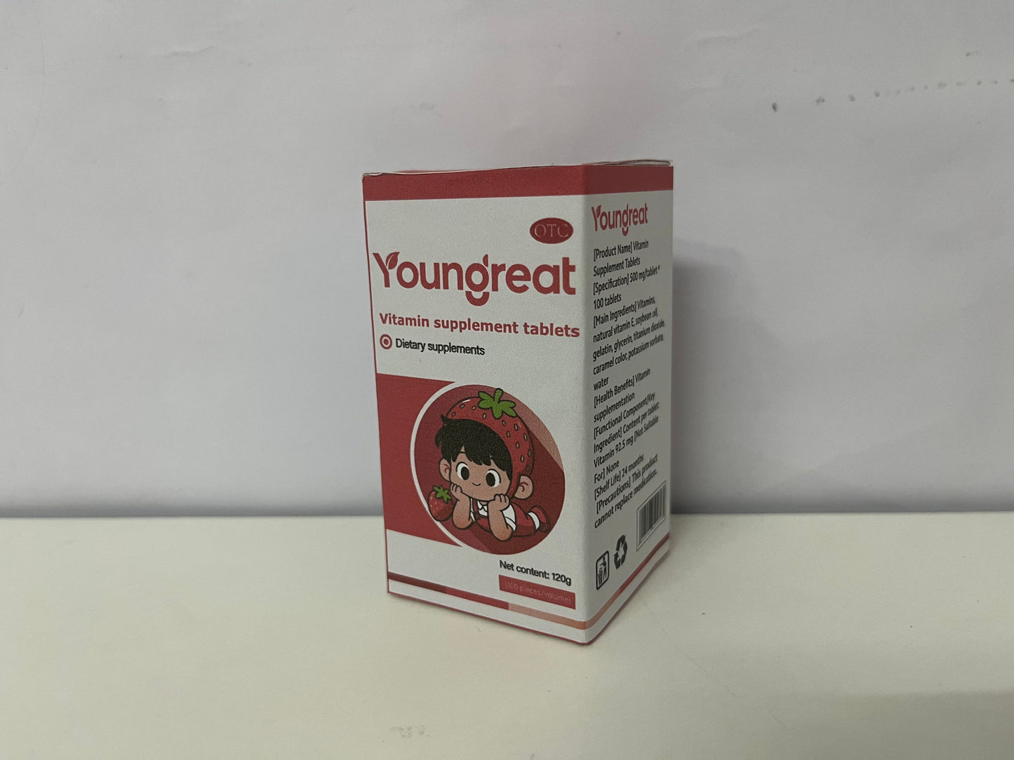 Youngreat Kids’ Vitamin Supplement Tablets 120g Strawberry Flavor A Fun Health Item for Daily Nutritional Support