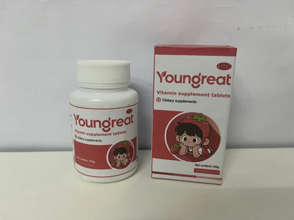 Youngreat Kids’ Vitamin Supplement Tablets 120g Strawberry Flavor A Fun Health Item for Daily Nutritional Support