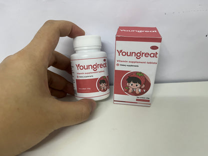 Youngreat Kids’ Vitamin Supplement Tablets 120g Strawberry Flavor A Fun Health Item for Daily Nutritional Support