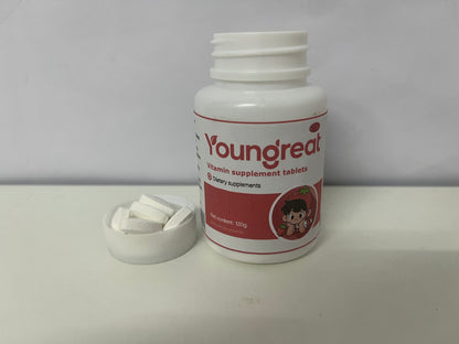Youngreat Kids’ Vitamin Supplement Tablets 120g Strawberry Flavor A Fun Health Item for Daily Nutritional Support