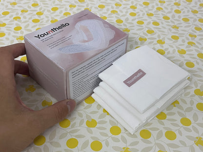 Younthello Regular Cotton Menstrual Pads, 36-Pack Ultra Thin Pads with Wings, Hypoallergenic Sanitary Napkins with Organic Cotton Topsheet, Compostable Wrappers, Toxin Free, Fragrance Free