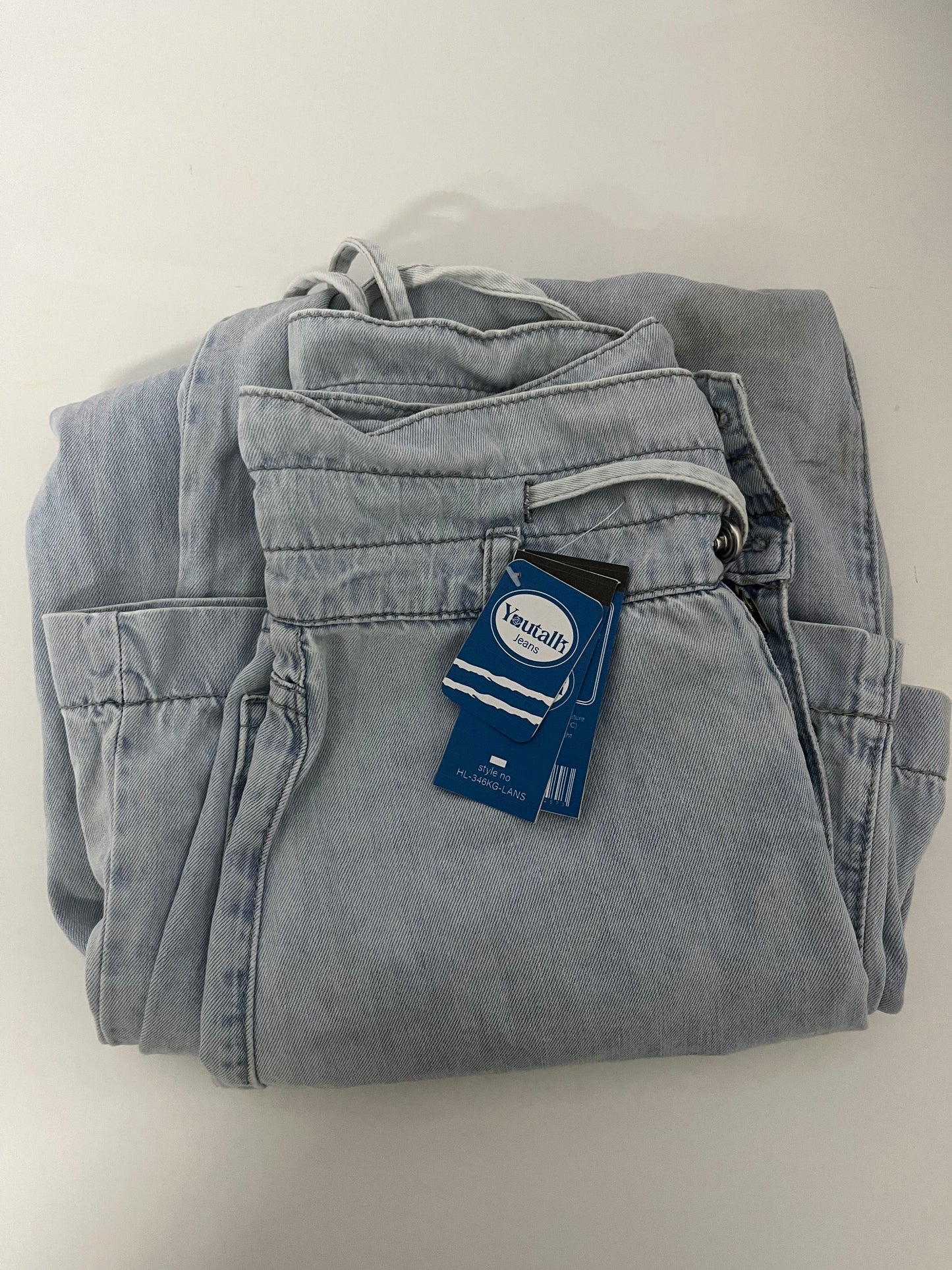 [Youtalk Jeans]-Tencel Wide-Leg Jeans - High-Waisted Draped Lightweight Ice Silk