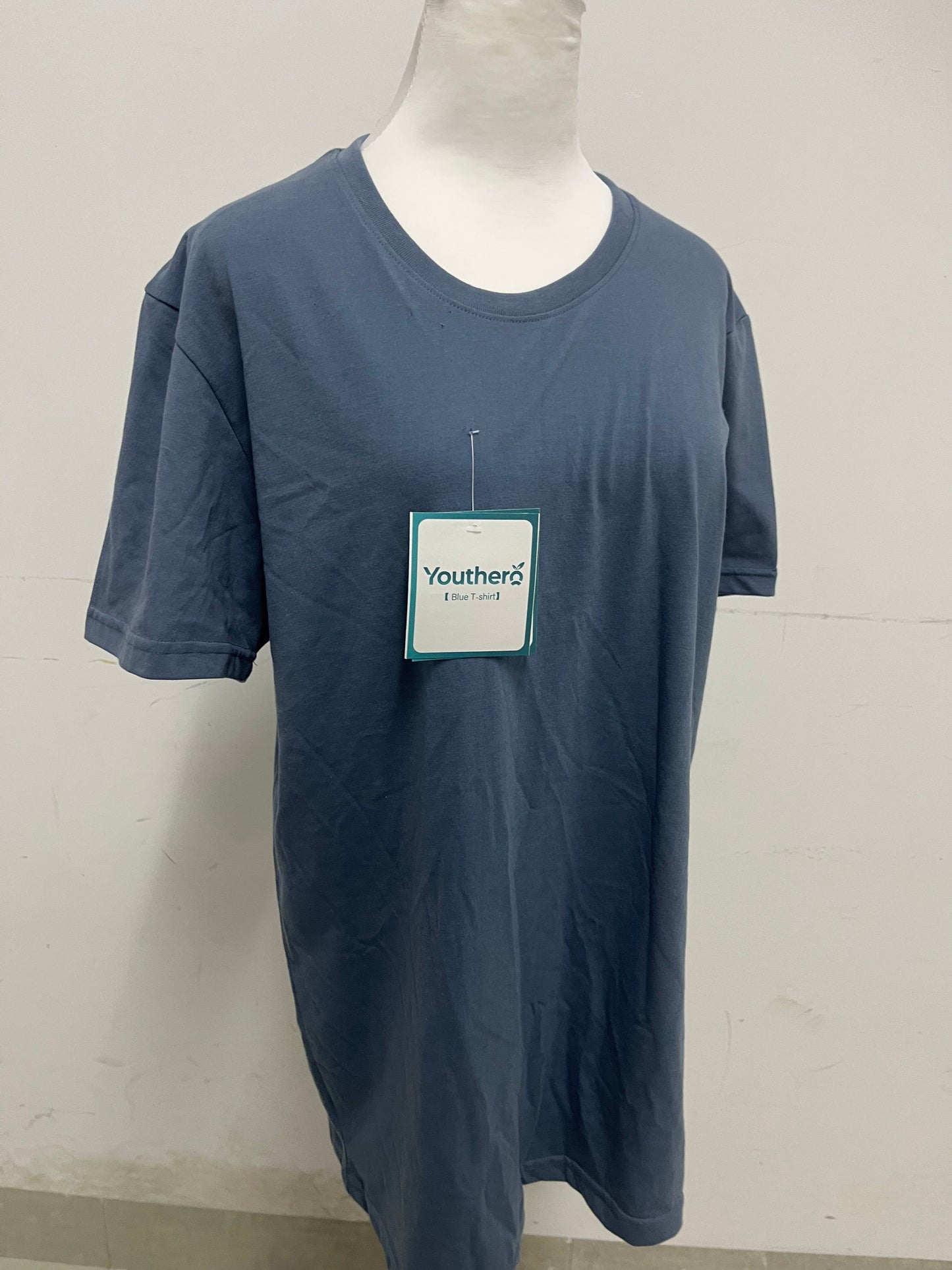 Youthero Oversized Dark Blue T-Shirt: Soft Breathable Solid Color Casual Tee with Relaxed Fit for Daily Leisure & Layered Styling