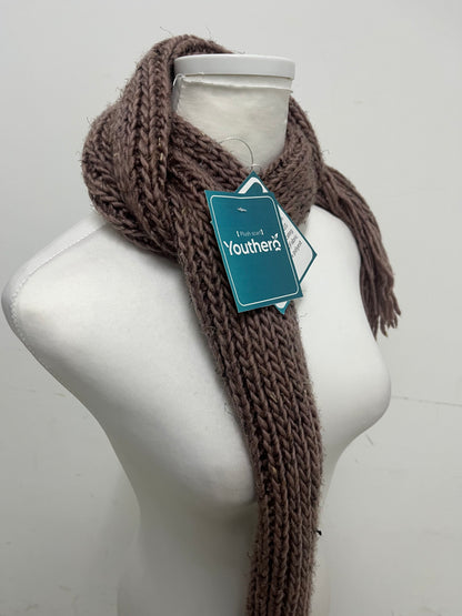 Youthero Plush Coffee Brown Thick Knit Scarf: Warm Textured Winter Scarf with Generous Length for Cold-Weather Styling & Daily Warmth