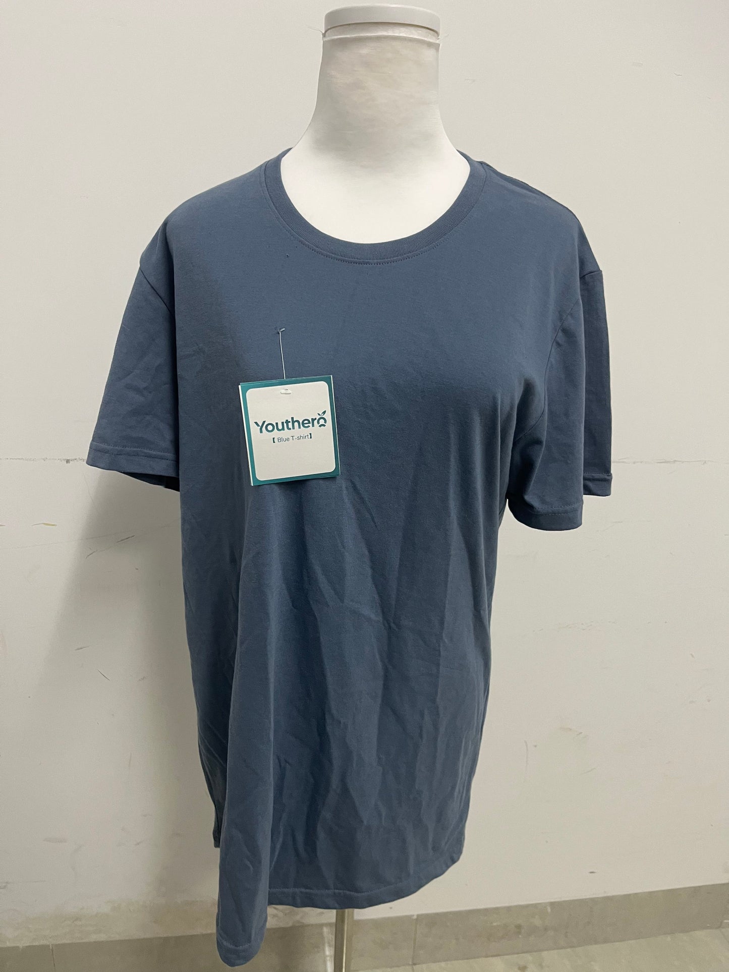 Youthero Oversized Dark Blue T-Shirt: Soft Breathable Solid Color Casual Tee with Relaxed Fit for Daily Leisure & Layered Styling