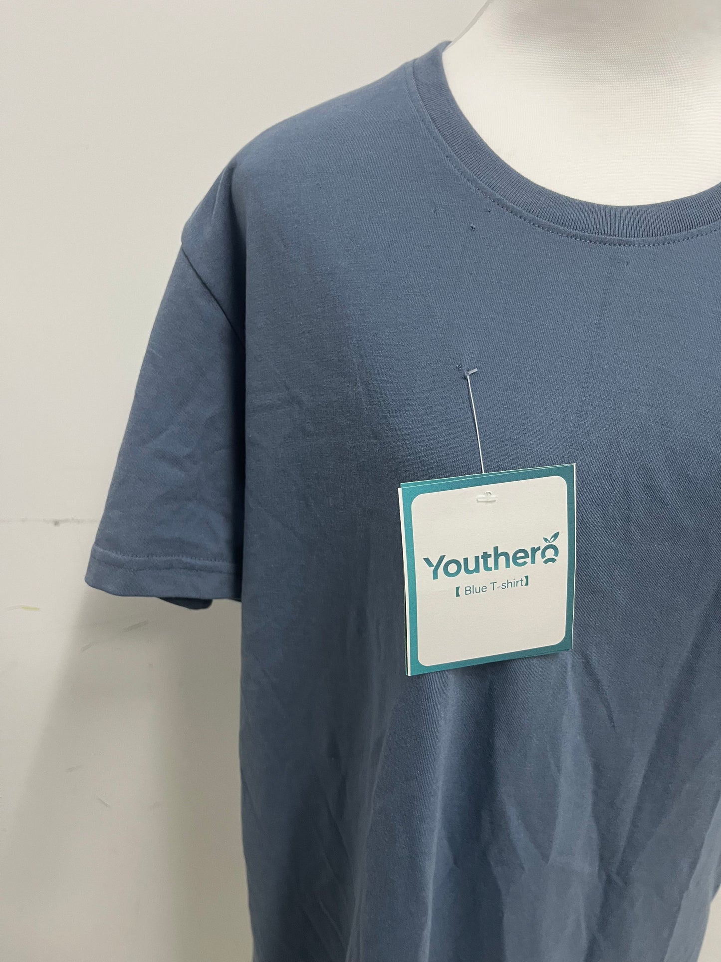 Youthero Oversized Dark Blue T-Shirt: Soft Breathable Solid Color Casual Tee with Relaxed Fit for Daily Leisure & Layered Styling