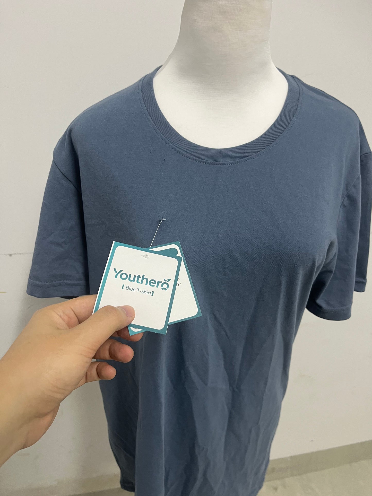 Youthero Oversized Dark Blue T-Shirt: Soft Breathable Solid Color Casual Tee with Relaxed Fit for Daily Leisure & Layered Styling