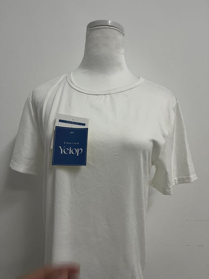 Yetop Classic White Crew Neck Short Sleeve T-Shirt Comfortable & Versatile, Quality Choice