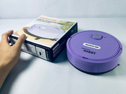 ZINGOOSE Automatic Robot Vacuum Cleaner 3-in-1 Sweeping Wet and Dry Cleaning Machine Mopping for Home Office Use Compact Sweeping Device Dust and Dirt Remover Low Noise Floor Sweeper,purple