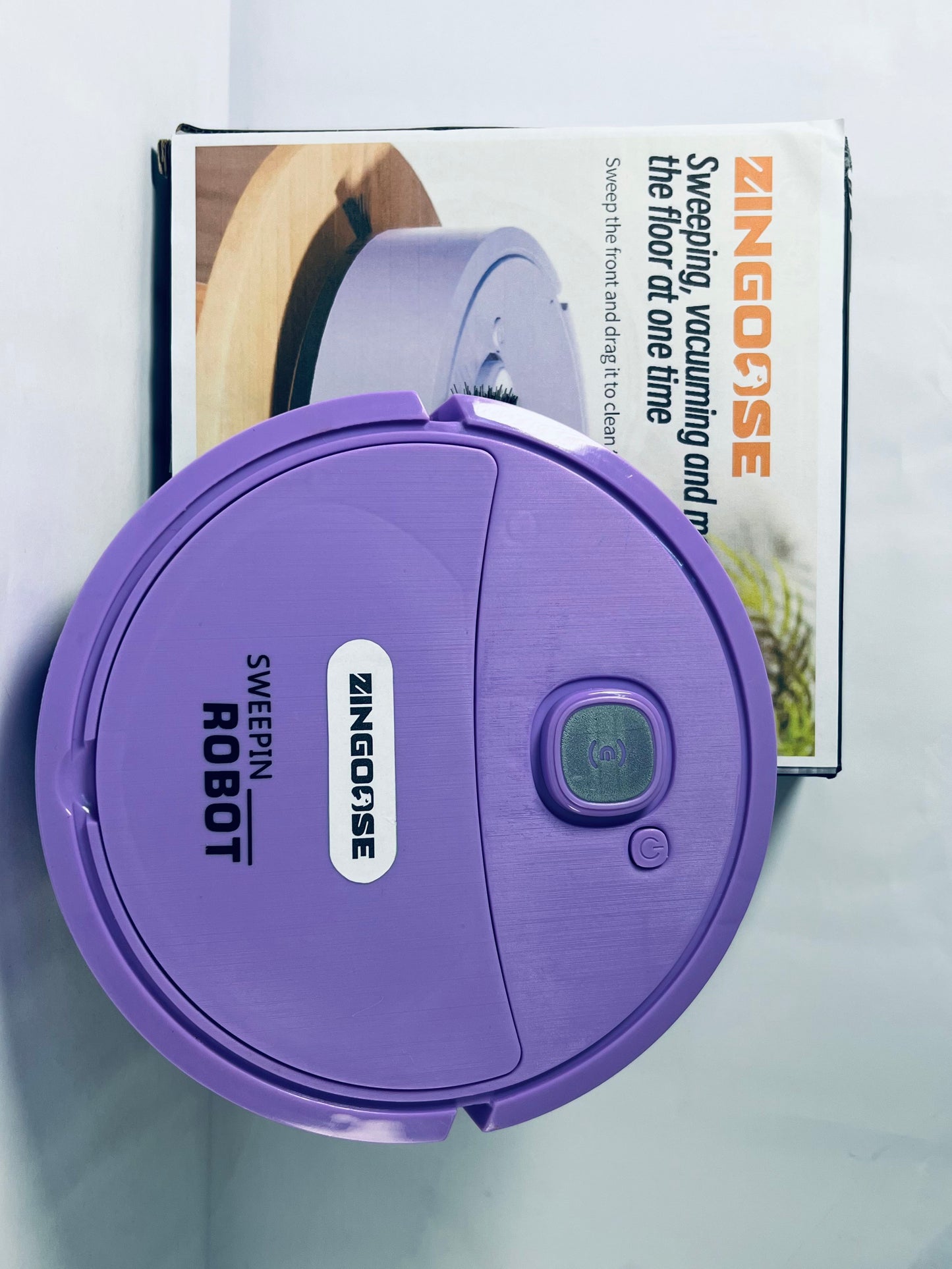 ZINGOOSE Automatic Robot Vacuum Cleaner 3-in-1 Sweeping Wet and Dry Cleaning Machine Mopping for Home Office Use Compact Sweeping Device Dust and Dirt Remover Low Noise Floor Sweeper,purple