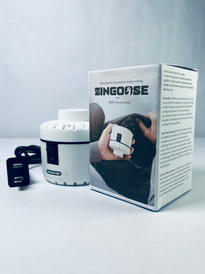 ZINGOOSE Electric Pump for Vacuum Bags, Compression Bag Pump for Vacuuming Clothing, Quilts, Portable Storage Bag Pump