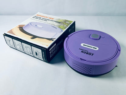 ZINGOOSE Automatic Robot Vacuum Cleaner 3-in-1 Sweeping Wet and Dry Cleaning Machine Mopping for Home Office Use Compact Sweeping Device Dust and Dirt Remover Low Noise Floor Sweeper,purple
