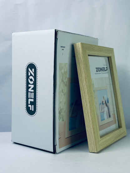 ZONELF 5x7 Picture Frame,Natural Oak Wood Gallery Photo Frame, Wall Hanging or Tabletop Display