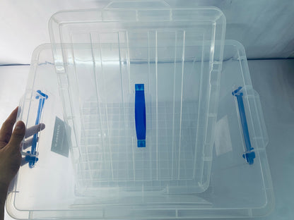 ZONELF Bins with Lids,Bins with Lids  Clear Plastic Bin with Lid, Latching Box with Handle, Set of 1