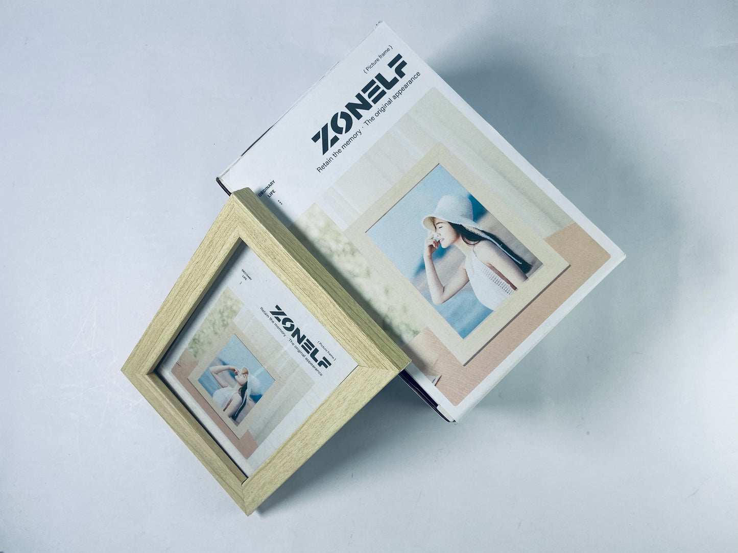 ZONELF 5x7 Picture Frame,Natural Oak Wood Gallery Photo Frame, Wall Hanging or Tabletop Display