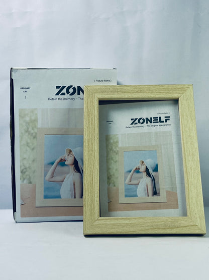 ZONELF 5x7 Picture Frame,Natural Oak Wood Gallery Photo Frame, Wall Hanging or Tabletop Display