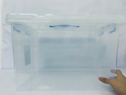 ZONELF Bins with Lids,Bins with Lids  Clear Plastic Bin with Lid, Latching Box with Handle, Set of 1
