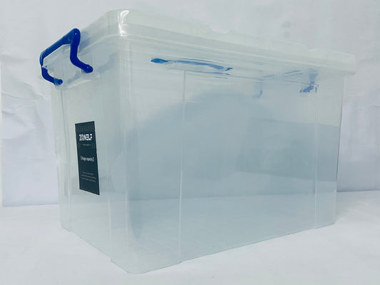 ZONELF Bins with Lids,Bins with Lids  Clear Plastic Bin with Lid, Latching Box with Handle, Set of 1
