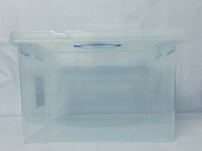 ZONELF Bins with Lids,Bins with Lids  Clear Plastic Bin with Lid, Latching Box with Handle, Set of 1