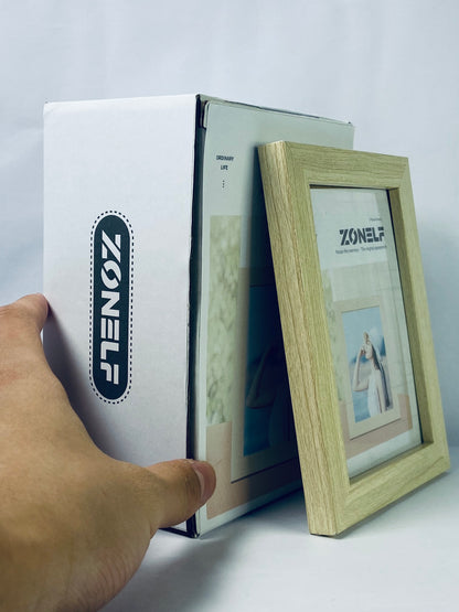 ZONELF 5x7 Picture Frame,Natural Oak Wood Gallery Photo Frame, Wall Hanging or Tabletop Display