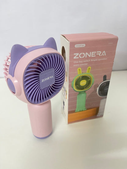 【ZONERA Cat-Ear Handheld Fan】—— Cute & Portable Cooling Essential