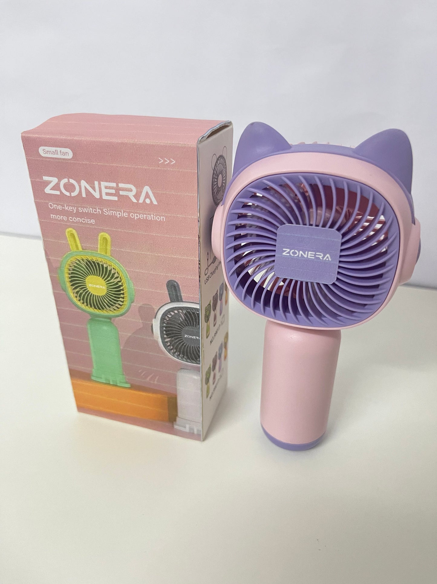 【ZONERA Cat-Ear Handheld Fan】—— Cute & Portable Cooling Essential