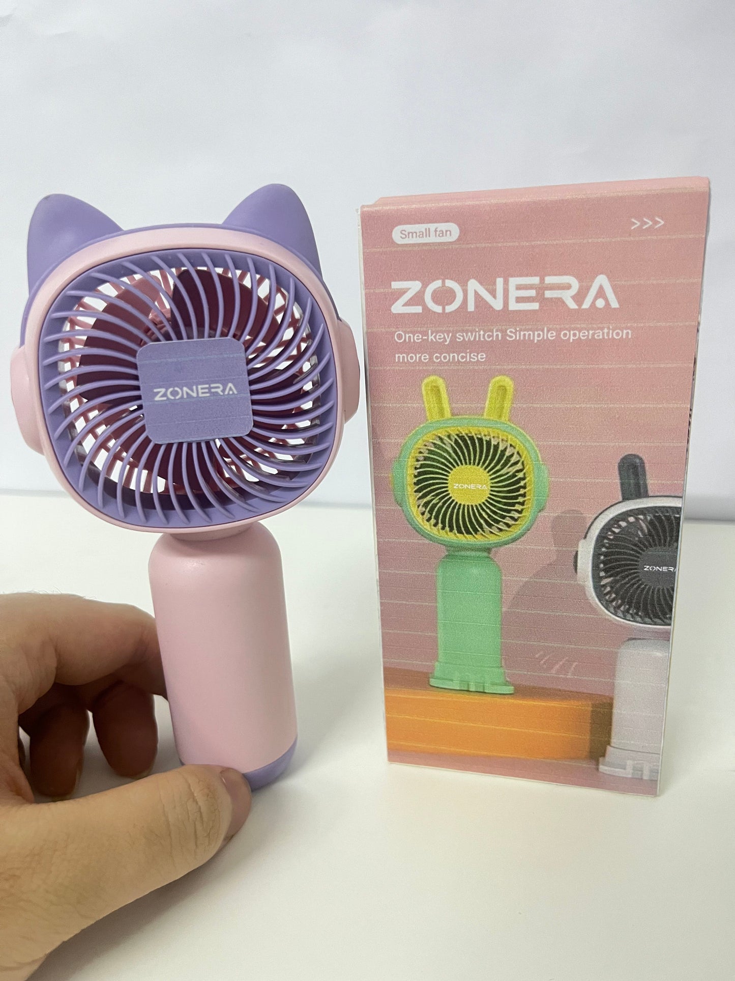 【ZONERA Cat-Ear Handheld Fan】—— Cute & Portable Cooling Essential